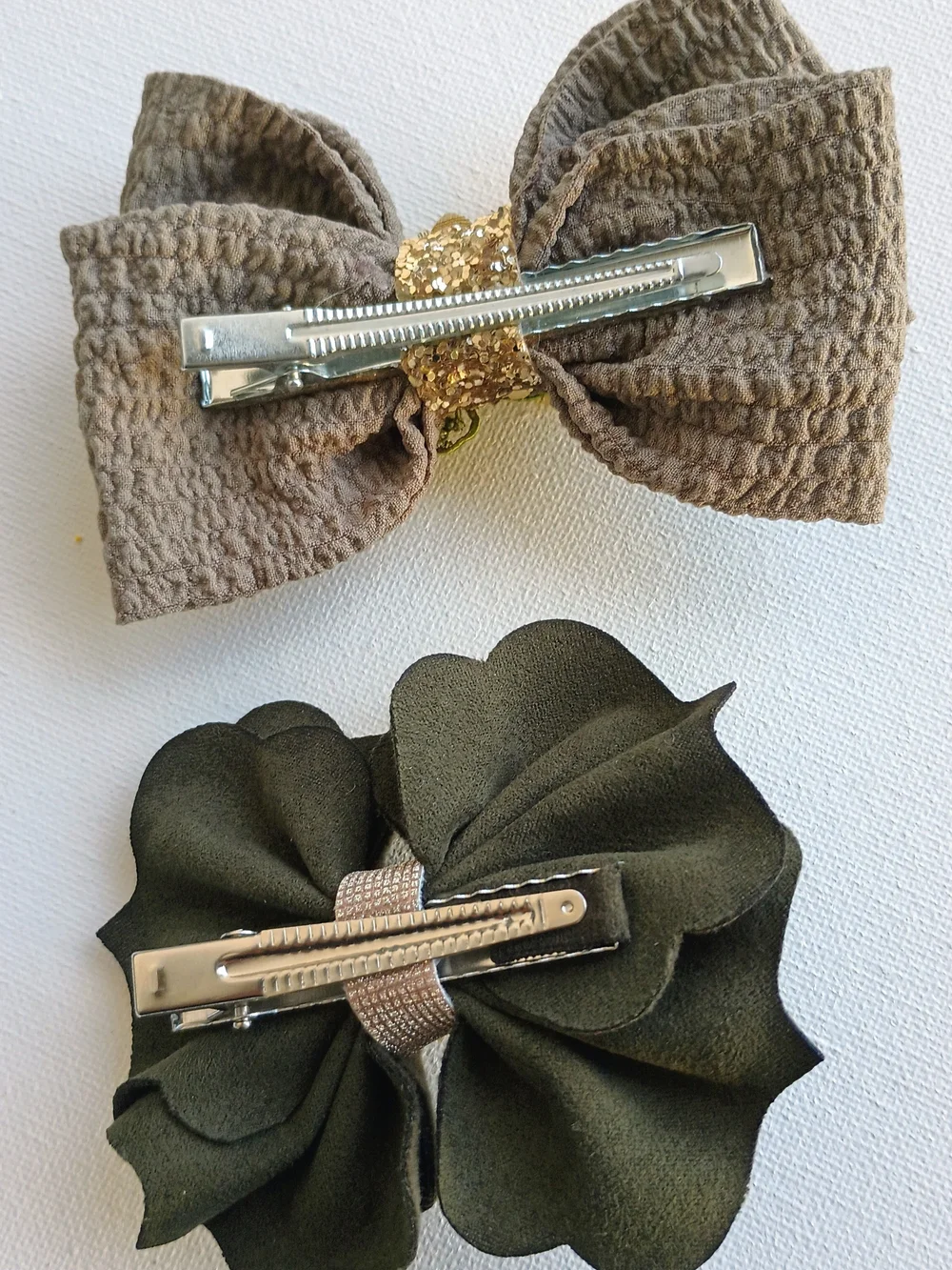 Handmade Sunflower Girl Hair Bow Ser - Rhinestone Floral Hair Accessories.